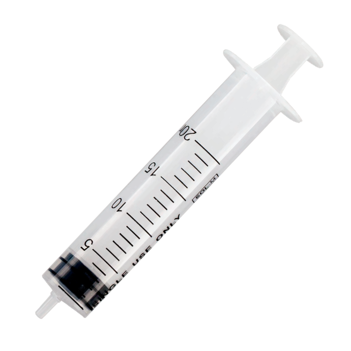 A 20ml SOL-M Eccentric Tip Syringe