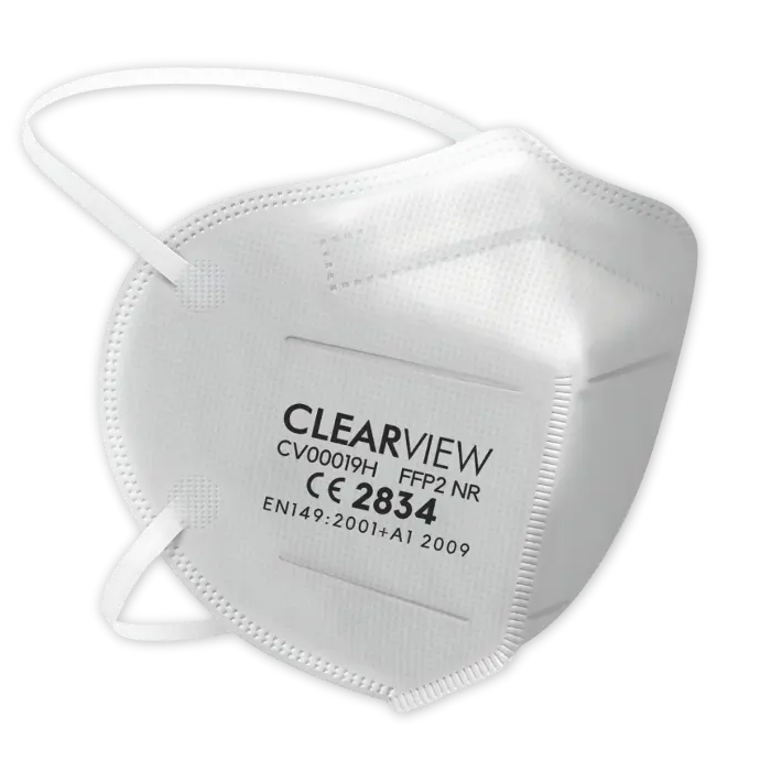 clearview ffp2 flatfold mask with headbands