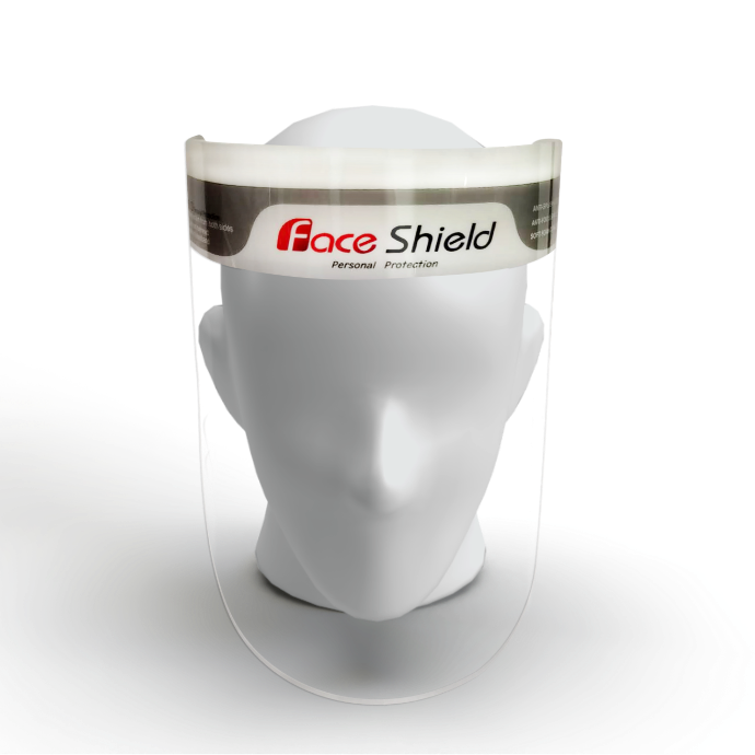 Medinc Face Shield displayed on a mannequin head.