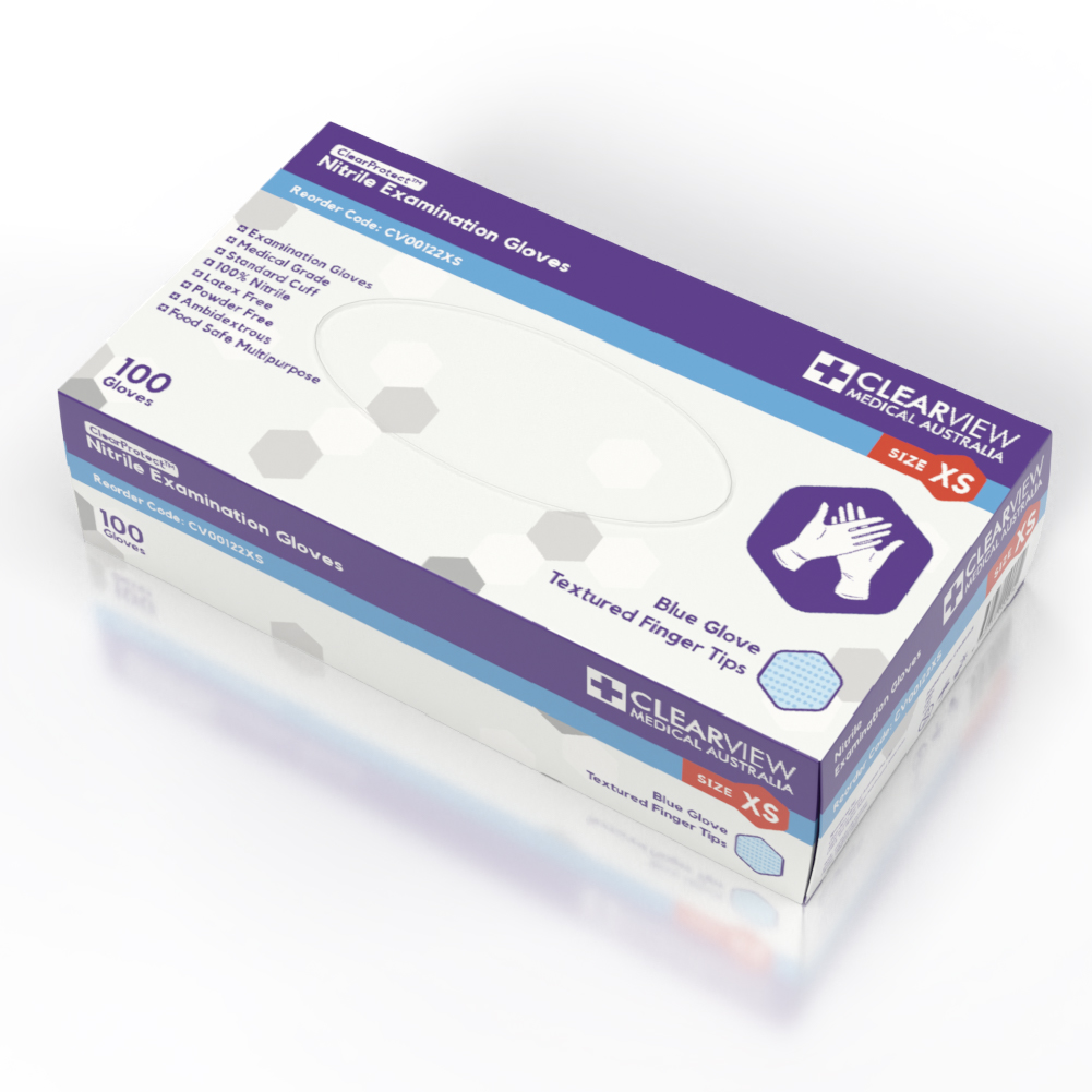 clearview-blue-nitrile-gloves-front-panel-angle-1