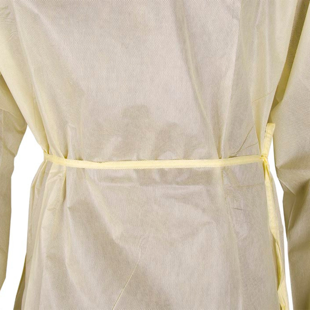 back-waist-tie-of-mannequin-wearing-clearview-sms-isolation-gown-with-thumb-hooks-yellow